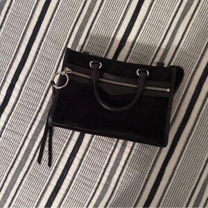 Rebecca Minkoff MICRO BEDFORD LEATHER SATCHEL - BURGUNDY IN BLACK